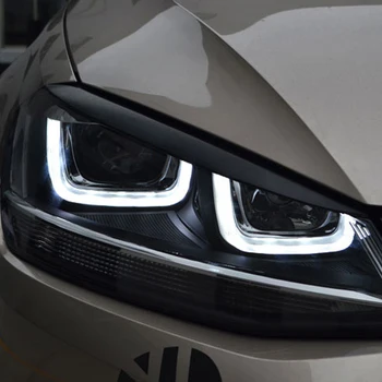 Auto Carmonsons Žarometi Obrvi Veke ABS Chrome Trim Kritje Nalepke Ogljikovih Vlaken Nalepke