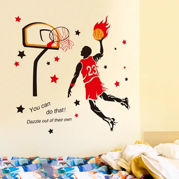 [SHIJUEHEZI] Igranje Košarke Stenske Nalepke DIY Žogo Igralec Športnih Stenske Nalepke za Otroke, Soba Vrtec Hiša Dekoracijo
