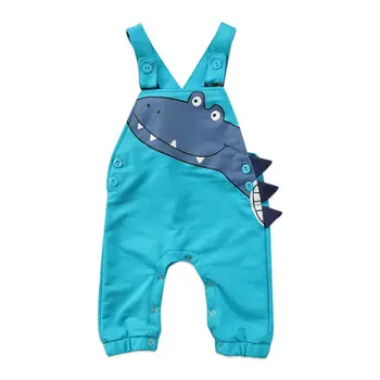 Za Malčke Baby Boy, Girl Obleke Brez Rokavov Risanka Kostum Dinozaver Romper Gumb Jumpsuit Obleko Set