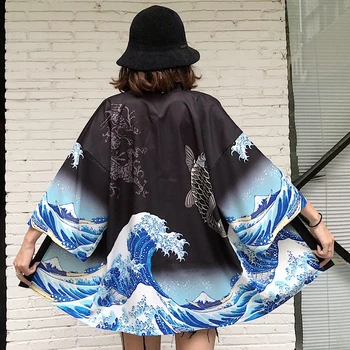 Womens vrhovi in bluze 2020 harajuku kawaii majica Japonski ulične obleko kimono jopico ženski yukata bluzo ženske AA001