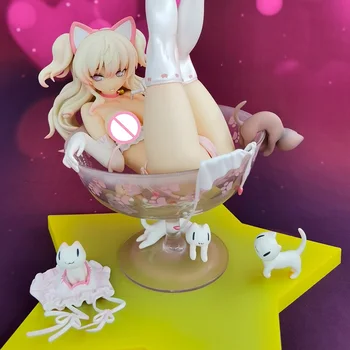 19 cm Anime Cosplay Mačka Ušesa Dejanje Slika Seksi Lepo Dekle Blackjack Dekle PVC Zbirka Model Lutke Igrače za Fante Darila