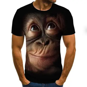Orangutan vzorec 3D T-shirt kratek rokav moške poletne moda vrh živali tiskanja 3DT majica moška oblačila