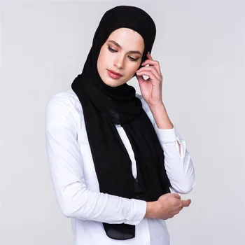 60*170 cm muslimanske ženske navaden bombaž modal hidžab šal islamske jersey headscarf hidžab femme musulman Arabski headwrap šal turban