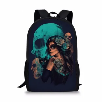 Heavy Metal lobanje Šolske torbe Nahrbtniki ortopedskih šolska torba torba za Fantje dekleta dijaki mochila escolar knjiga vrečko 2018