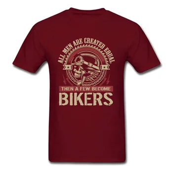 Vintage Motocikel Lobanje Rider Tshirt So Vsi Ljudje Ustvarjeni Enaki, Potem Nekaj Postati Kolesarji Poletnih Motocikla Vrhovi & Tees Nova