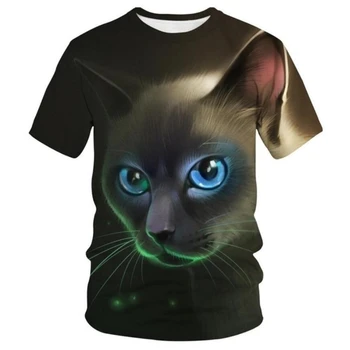Vroče Prodajajo 3D tiskanih Žival lisica Mačko Ženske T srajce Poletje Dekleta Visoke Kakovosti Srčkan barvo Priložnostne kratkimi Rokavi Ženske Moški Tshirts