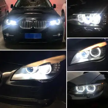 2Pcs 6 Straneh H8 LED Smerniki Žarnice Angel Eyes Luči Auto Avto Žarnice Canbus, za BMW X5 E70 X6 E71 E90 E91 E92 E82 E84 E87 E60 E61