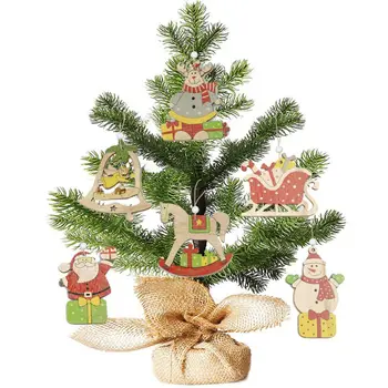 Božič Lesene DIY Voščilnice Obeski Doma Xmas Tree Visi Oznake Darilni Set Okraski Za novoletne Dekoracije