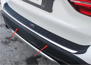 Za BMW X1 F48 2016 2017 črne plastike in nerjavečega jekla Zadaj Boot Zunanji Odbijač Varovala Ploščo Zaščitnik 1PCS Avto spremembe