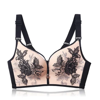Ne Platišča Kitajski slog vezenje Seksi Lingeries Ženske bras plus velikost 50 115CDE tanke čipke dihanje polno pokal za ženske spodnje perilo