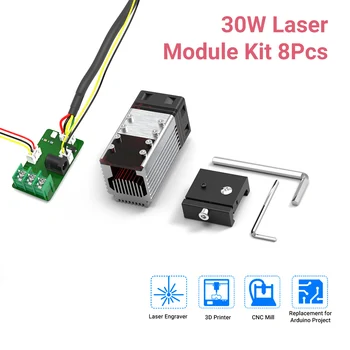 30W Focusable Laser Modul 450nm 7,5 W Modra Lasersko Glavo PWM/TTL Modulacije za Graverja Rezalnik 3D Tiskalnik, CNC Rezkanje Zamenjava