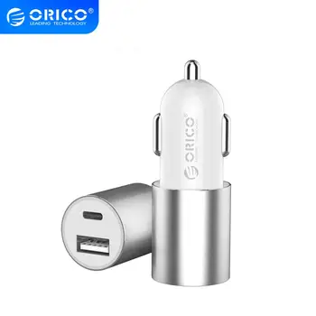 ORICO 15.5 W 3.1 Avto Polnilnik z Dvojno USB Tip-C Hitro Polnjenje Univerzalni Mobilni Telefon, Polnilec Adapter Za Samsung Huawei Xiaomi