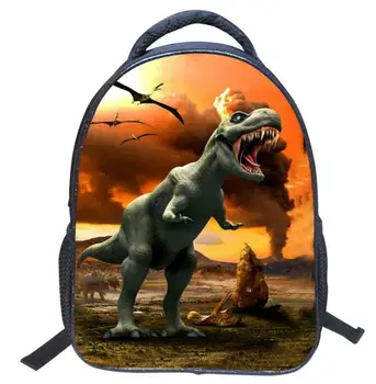 14 cm, Otrok, Živali, 3D Dinozaver Nahrbtnik Za Šolo Fantje Dekleta Natisnjeni Tyrannosaurus šolska torba Za Otroke Študent