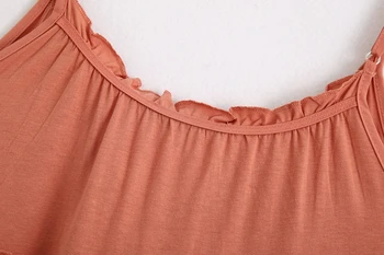 Ženske Špageti Trak Obleke Poletje 2020 Nov Modni Navpično Občutek Jersey Materiala Sodobne Lady Kaskadne Dolgo Obleko