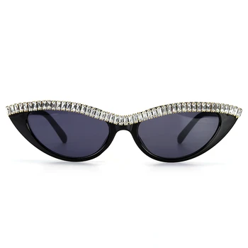 Mačka Oči Nosorogovo sončna Očala Ženske, Diamant, Cirkon sončna Očala Retro Vintage sončna Očala Moških 2020 Luksuzne blagovne Znamke Očala UV400