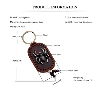Pravega Usnja, Ročno Izdelan Avto Ključ Imetnika Unisex Tipke Moških Zlitine Pajek Letnik Key Ring Ženske Keychain Zajema Gospodinja