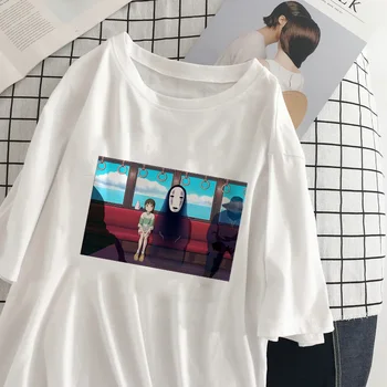 Novo Harajuku Cute Anime Ženske majice Chihiro Tiskanja Kratek Sleeve Zgornji del Ženske T-Shirt Prevelik Majica s kratkimi rokavi Ženske Oblačila Tshirts
