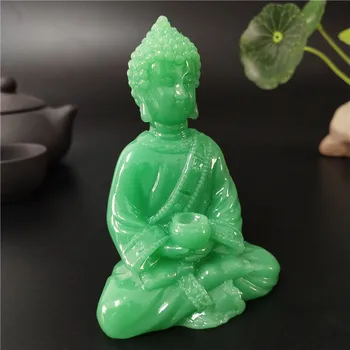 Žareč V Temno Meditacija Kip Bude, umetnih Jade Kamen Obrti Tajska Buda Kiparstvo Domačem Vrtu Okrasni Kipi