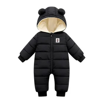 (0-18 M) Otrok, ki je dolgo sleeved risanka debele navzdol hooded toplo bombažno jakno hooded suknjič debel sneg jumpsuit plašč F4*