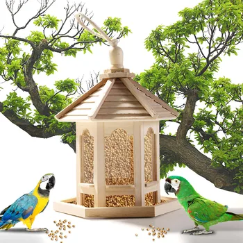 Lesene Bird House Birdhouse Visi Gnezdo Napajalni Dom, Vrt, Dvorišče Prostem Pet Decors Parcelo, Oblikovan S Strehe Dekor 24x20cm