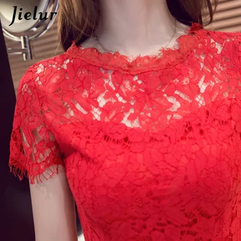 Jielur Poletje Ženske obleke Seksi Slim Paket Hip Čipke Mozaik Trden Barva-line Dame Oblačenja korejski Vestidos Mujer Verano 2020
