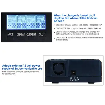 Opus BT-C3100 V2.2 Digitalni Inteligentni 4 Reže AA/AAA LCD zaslon, Baterijo, Polnilnik Opus BT - C3100 V2.2 Polnilnik r29