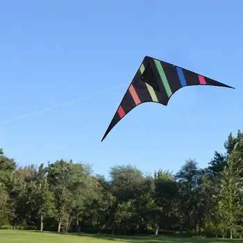 Nov Črn Trikotnik Kite Pisanimi Zmaji Letijo Igrače Za Otroke na Prostem, Igrajo Letenje Zmaj Z Ročajem In 30 m Linije