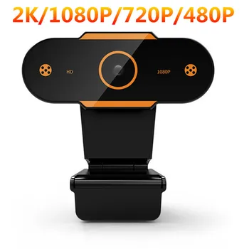 2020 Samodejno Ostrenje 2K 1080P 720p 480p HD Spletna kamera z Mikrofonom Spletna Kamera Vrtljiva Kamera Mini Računalnik WebCamera Cam Video Snemanje Dela
