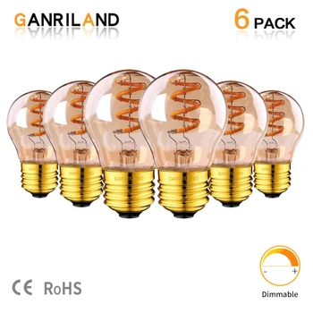 GANRILAND G45 E27 LED Spirala Žarnica Led Žarnice Žarnica Zatemniti Edison Prilagodljiv Svetilka 3W 2200K E26 Okrasni Obesek Lučka za Hišo