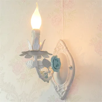Evropski stil CandleWall Lučka Ustvarjalne Pastorala Železa otroška spalnica postelji svetilko, dnevna soba, balkon, stopnišče steno Sconces