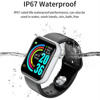 Y68 Pametno Gledati Ženske Moški Smartwatch za Apple IOS, Android Srčnega utripa, Krvnega Tlaka Sports Tracker Manžeta