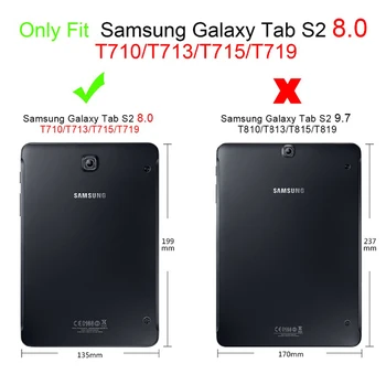 MTT PU Usnjena torbica Za Samsung Tab Galaxy S2 S 2 8 inch Magnetni Projekcijska Stojala Zaščitna Funda Tablični Primeru T715 T710 T715C T713