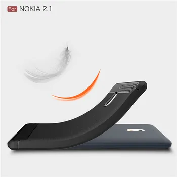 WolfRule Za Nokia 2.1 Kritje Shockproof Mehko TPU Brušena Nazaj Primeru sFor Nokia 2 2018 Fundas Za Nokia 2.1 HA-1084 TA-1080 Primeru