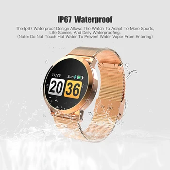 Q8 Pametno Gledati OLED Barvni Zaslon Bluetooth Nepremočljiva Nosljivi Smartwatch Moški Ženske Modni Fitnes Tracker Srčnega utripa