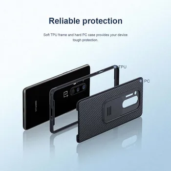 Za OnePlus 8 Primeru Gumirani TPU Fotoaparat Zaščite Ohišje Z drsnim pokrovčkom чехол Za En Plus 8 Pro Nillkin CamShield Primeru