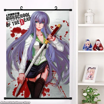Japonske Anime Gimnaziji mrtvih Busujima Saeko Takagi Saya Miyamoto Rei Seksi Steno, se Pomaknite Zidana Plakat Otaku Home Decor Art