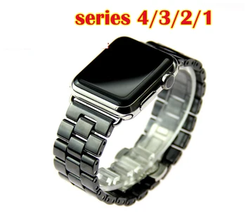 Keramični Watch band za Apple Watch 40 mm 44 mm 38 mm 42mm Metulj Sponke Verige Slog Zapestnica Band za iwatch serije 5 4 3 2 1
