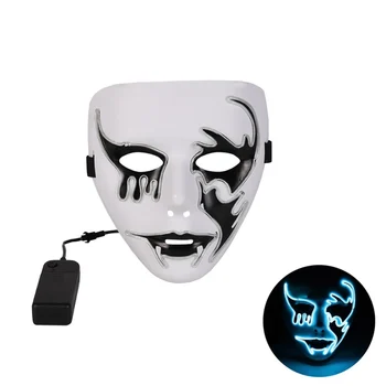 2019 Nov Slog EL Masko Halloween Party Masko Maškarada Neon Maske Maska Luč Sveti V temi Grozljive Maske Žareče Masker