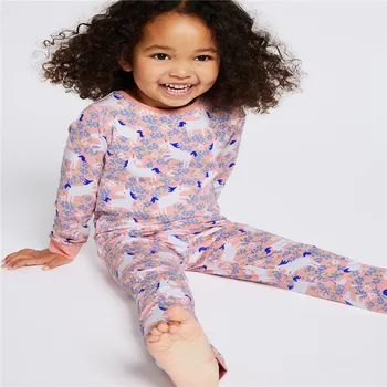 Skoki otroška Oblačila Določa Samorog Pižamo Dekleta Samorog Pižame Jesen Pomlad Bombaž Otroci oblačila Baby Girl obleke Domačo rabo