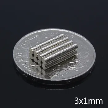 200Pcs 3x1 mm Disk Majhni magneti, Magnetni N35 Super Močan Močan Redke Zemlje Neodim Magnet 3*1 močan magnet