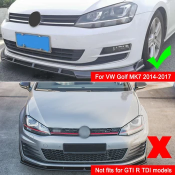 3PCS Avto Sprednji Odbijač za Ločevanje Lip Spojler Difuzor Zaščitnik Straže Kritje Trim Za VW Golf MK7-2017