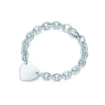 Ženske Zapestnico, Modni, klasični srce oblika pribor Debele clavicle verige S925 Sterling srebrni Nakit Valentinovo darilo