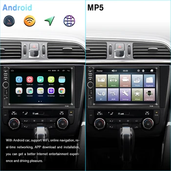 Podofo Android Double Din GPS Avto Stereo Radio 7