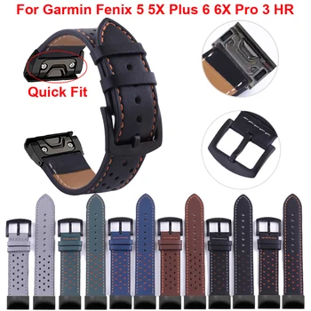 Sport Usnje Fenix5 Fenix6 Watchband Wriststrap Za Garmin Fenix 6X 6 Pro 5X 5 Plus 3HR 22 26 mm Enostavno Fit Hitro Sprostitev Zapestnica