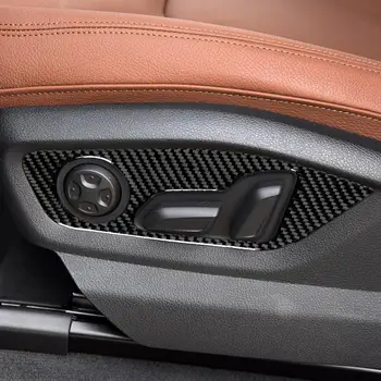 Za Audi Q7 SQ7 4M 2016-2019 Ogljikovih Vlaken Avto Dodatki Notranjost, Nalepke, Seat Prilagoditev Gumb Plošča Dekoracijo Trim Pokrov