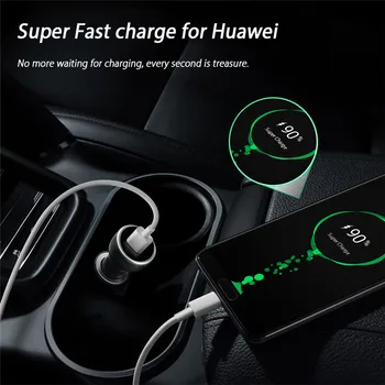Za Huawei veliko polnjenje Avto Polnilec Kovinski FCP Hitro Polnjenje za Huawei P30 P20 P10 P9 Plus Mate 30 20 10 9 8 Pro Lite Čast V20 V10