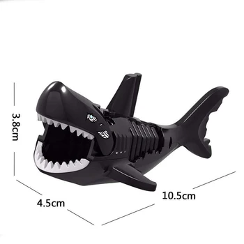 3Pcs Shark Bloki Shark Slika Ustvarjalne Živali gradniki Združljiv blagovne Znamke Duploed morskega Psa Igrače, Plastične Igrače Za Otroke Darilo