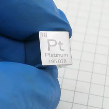 10 x 10 x 10 mm Ogledalo poljski dvostranski Vgraviranim Metal Platinum Kocka Periodnega sistema Elementov Kocka Za Zbiranje(Pt≥99.95%)