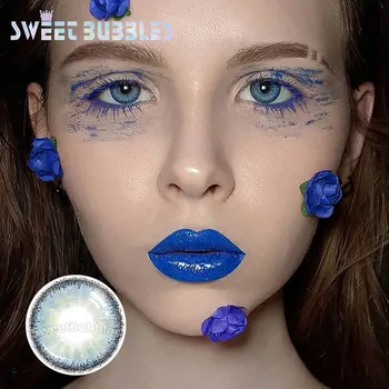 SweetBubbles Egipt Serije Naravne Barve Kontaktnih Leč Modro, Rjavo Sive Oči Barvne Leče 2pcs/par