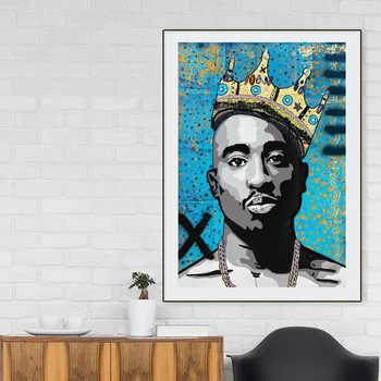 Platno Slikarstvo Moda West Coast Hip Hop Tupac Glasbenih Plakatov in Fotografij na Wall Art 2PAC Sliko za Domov Soba Dekoracijo